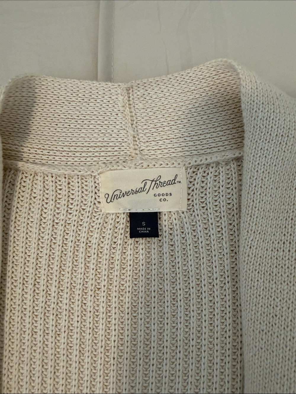 Universal Thread Open-Front Cream Knit Cardigan - Picture 2 of 4